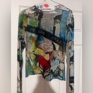 Alice + Olivia Basquiat Sheer Top